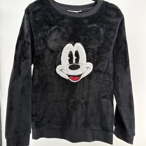 Disney Parks Velour Plush Fleece Mickey Mouse Pullover Sweater Sweatshirt SMALL